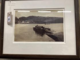 A vintage monochrome photograph “King Harry Steam Ferry, River Fal” numbered with monogram JV,