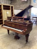 A Schiedmayer rosewood grand piano, circa 1935, length 194cm, width 152cm, height 99cm closed,