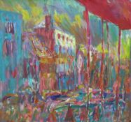 T Benjamin, Impressionist oil on canvas, Venice, signed and dated ‘95, 90 x 95cm