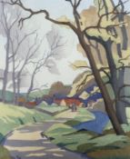 Eric Slater (British, 1896-1963), giclee print, 'Early Spring', limited edition 29/250, details