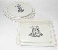 A group of eight Victorian ceramic scale platters