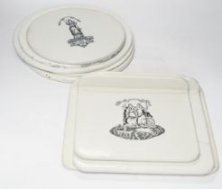 A group of eight Victorian ceramic scale platters