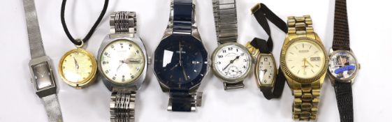 Sundry mainly modern wrist watches, including Sekonda, Citizen and Festina and an earlier West End