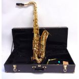 A ROSETTI BRASS SAXOPHONE serial no. 6072118, cased.