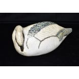 JANET HAMER (BRITISH, 20TH CENTURY): 'Smew', a studio pottery bird sculpture, impressed marks and