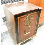 A VICTORIAN MILNERS PATENT FIRE SAFE with drawer to interior, 49cm wide 52cm wide 64cm high (with