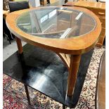 A NATHAN 'CIRCLES' TEAK COFFEE TABLE with glass inset top, 76cm wide 44cm high Condition Report :