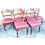 A SET OF SIX EARLY VICTORIAN DINING CHAIRS on acanthus carved front supports Condition Report : good