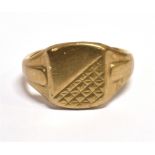 A 9CT GOLD SIGNET RING