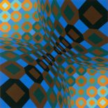 VICTOR VASARELY (1906-1997) 'So-Lo' Limited edition coloured print Signed in pencil lower right,