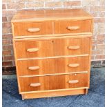 A MID-CENTURY THREE DRAWER CHEST 76cm wide; and matching two drawer chest Condition Report : overall