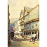 ALFRED LEYMAN (1856-1933) The Butter Market, Dartmouth Watercolour Signed lower left 53cm x 37cm