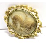 A LATE 19TH/EARLY 20TH CENTURY HAIRWORK BROOCH/PENDANT the oval brooch in gilt metal surround with