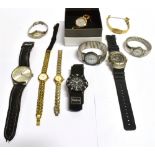 A COLLECTION OF WRISTWATCHES ten predominantly gent's modern wristwatches, to include Animal,
