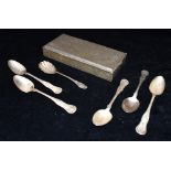 ASSORTED SILVER SPOONS To include a tea caddy spoon and Victorian, together with this, a silver