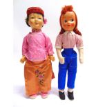 TWO COMPOSITION & CLOTH DOLLS mid 20th century, comprising one modelled as a Chinese girl, 41cm