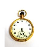 A LATE VICTORIAN 18CT GOLD OPEN FACED POCKET WATCH The anonymous white enamel dial with black Arabic