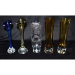 BO BORGSTROM FOR ASEDA GLASBRUK: a pair of 4807 amber glass vases 25.5cm high; two jack-in-the-