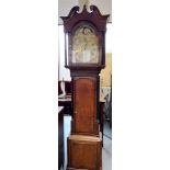 AN EARLY 19TH CENTURY 8-DAY LONGCASE CLOCK the brass dial with subsidiary seconds and date dials,