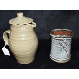 LEACH POTTERY, ST. IVES: a stoneware coffee pot and cover, 19.5cm high; Nick Rees for Muchelney