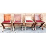 A SET OF FOUR MATCHING GLASTONBURY TYPE CHAIRS with upholstered seats, 51cm wide 85cm high Condition