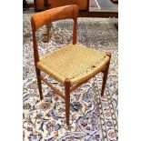 A DANISH TEAK DINING CHAIR with papercord seat Condition Report : solid, good condition. no makers/