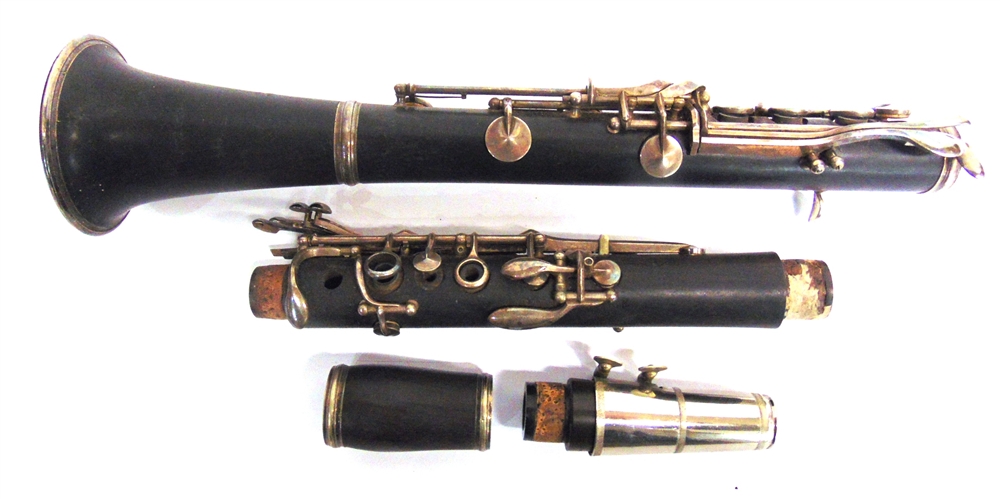 A CLARINET the main body marked 'MB C / ARTIST' and the mouth-piece section 'BUFFET / Crampon & - Image 2 of 2