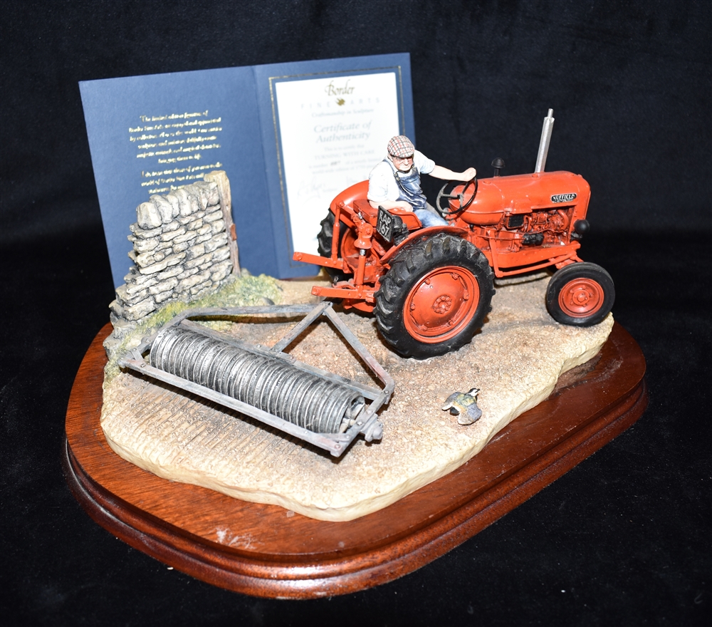 A LARGE LIMITED EDITION BORDER FINE ARTS TRACTOR GROUP 'Turning with Care', numbered 887/1750,