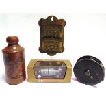 ASSORTED COLLECTABLES comprising a J.W. Young, Redditch 4' (10cm) fishing reel; a late Victorian