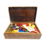 MECCANO - ASSORTED comprising flat plates, girders, gears and other items, in a No.10 set wood box
