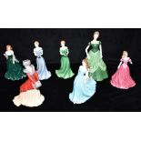 SEVEN COALPORT FIGURES: 'Taurus', 'Gemini', 'Victoria', 'Joy', 'Elizabeth', 'Susannah', 'Lara