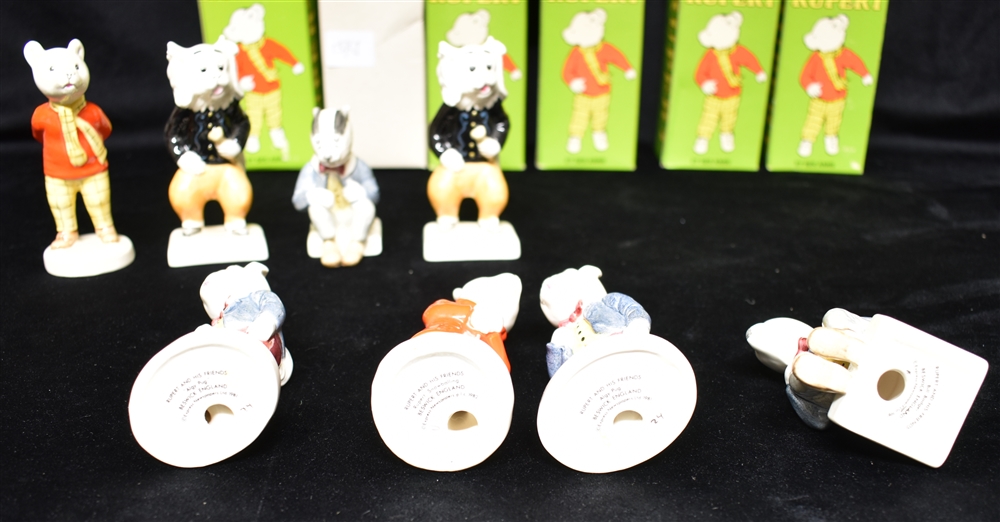 EIGHT BOXED JOHN BEWSICK RUPERT BEAR FIGURES: 2 x Rupert Bear (in two different poses); 2 x Pong - Image 2 of 3