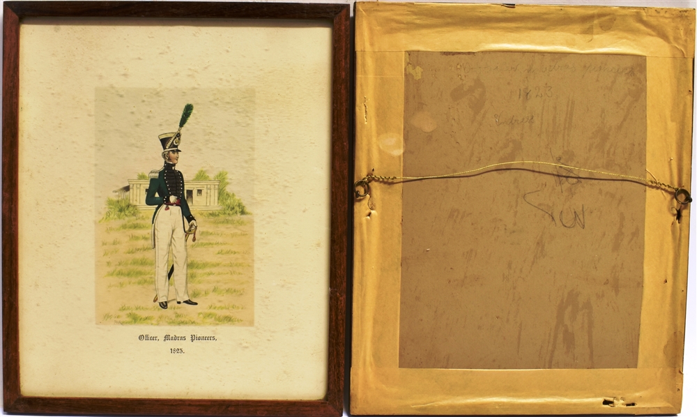 MILITARIA - INDIAN ARMY Six pen and ink, gouache and watercolour portraits of Madras Sappers and - Image 4 of 4