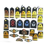 MILITARIA - ASSORTED CLOTH INSIGNIA specialism, rank and other; together with various naval shoulder