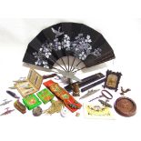 ASSORTED COLLECTABLES comprising a Johnnie Walker copper pin tray or ash tray; two ebony rulers;