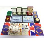 COINS - ASSORTED comprising a Franklin Mint 'The Last Run of the Orient Express' sterling silver