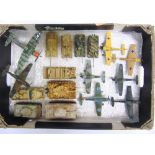 TWENTY-SEVEN DIECAST & OTHER MODEL MILITARY VEHICLES & AIRCRAFT variable condition, most good or