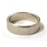 A PLATINUM WIDE BAND RING Band width 6mm, Birmingham 950 hallmark, weight 11.6g