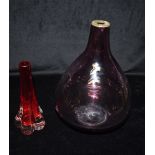 DOMHNALL O'BROIN FOR CAITHNESS: a 4010 glass lamp base in heather colourway, 25.5cm high, and a