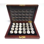 A FRANKLIN MINT 'THE BATTLE OF WATERLOO' CHECKERS OR DRAUGHTS SET cased.