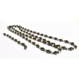 A BAROQUE PEARL AND HARDSTONE MATCHING NECKLACE AND BRACELET The double row necklace measuring