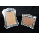 TWO SILVER FRONTED PICTURE FRAMES Both with geometric shape, one with engraved inscription to the