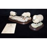 A BORDER FINE ARTS GROUP model 1/13 'Early Lambs, Late Snow'; and a limited edition Cheviot Ram