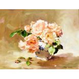 ANNE COTTERILL (1933-2010) Roses Oil on board Signed lower right 27cm x 35cm Condition Report : good