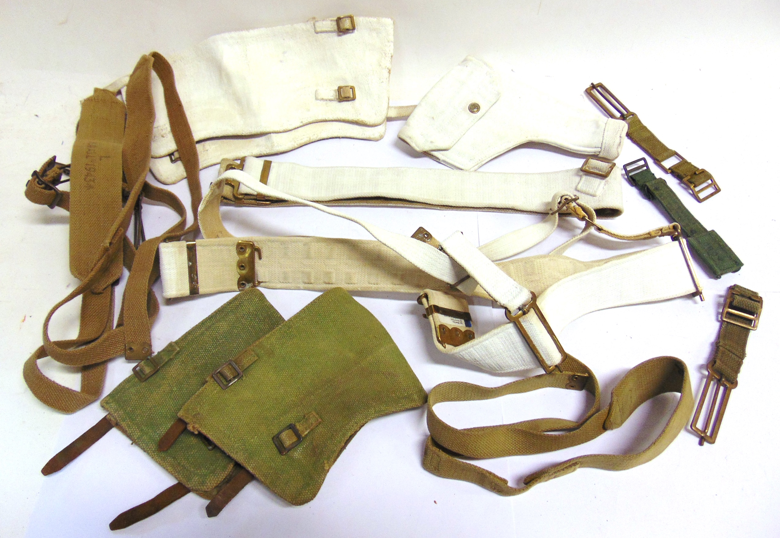 MILITARIA - ASSORTED WEBBING including a shoulder bag, dated 1941; and a small case or semi-rigid - Image 2 of 2