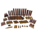 MILITARIA - ASSORTED BRASS SHELL & SMALL ARMS AMMUNITION CASES (all inert), some on clips, (