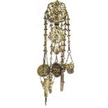 ANTIQUE SILVER CHATELAINE The Chatelaine clip featuring carved openwork cherubs and vine, hallmarked
