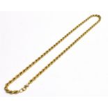 STAMPED 375 ROPE TWIST NECKLACE Length 45cm, weight 7g, working clasp