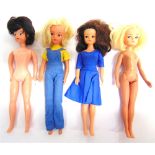 SIX SINDY DOLLS together with a quantity of clothing and accessories.