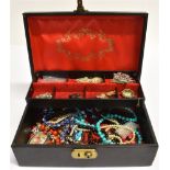 A CASED COLLECTION OF JEWELLERY to include two stamped 375 pendant necklaces, weight 5g approx and